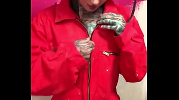 Preview 2 of Lac La Biche Nicole Hidden Cam - How do you like me in this sexy red construction onesie? ?who&rsquo_s ready to build something? ?#constructionvibes #re...