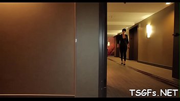 Preview 1 of Tribbing Jav - Tgirl engulfs dick and sits down on it with her asshole