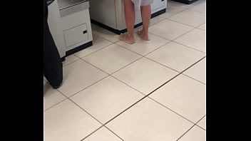 Preview 2 of Nipple Suck Group - Sexy blonde wearing thong in shop 2