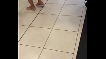 Preview 1 of Nipple Suck Group - Sexy blonde wearing thong in shop 2