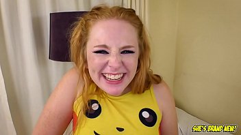 Preview 1 of Aanti Xxx Video - Thick blue eyed redhead with perky tits loves to suck cock