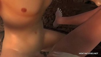 Preview 2 of Black Transgeder - Beautiful 3d hentai teen giving a blowjob and getting a messy facial