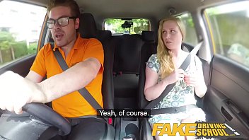 Preview 2 of Small Girl Group Sex - Fake Driving School Ex learner Satine Sparks arse spanked red raw