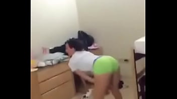 Preview 4 of Mom And Son 70s Movie - Teen twerking in tight spandex