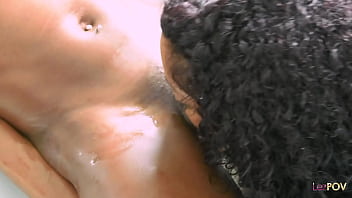 Preview 2 of 2 Ledij - Waking up next to the lesbian ebony bathing excites her so she quickly joins and eats her out