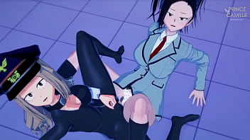 Preview 2 of Video Tante Lesbi - Yao momo and camie utsushimi have sex in heroin costume - My Hero Academia