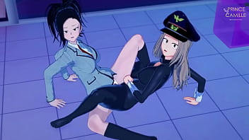 Preview 1 of Video Tante Lesbi - Yao momo and camie utsushimi have sex in heroin costume - My Hero Academia