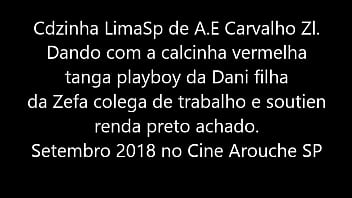 Preview 1 of Ts Dolly - Cdzinha limaSp Dando no cine com a calcinha tanga vermelha playboy da Dani filha da Zfa colega de trabalho 05092018