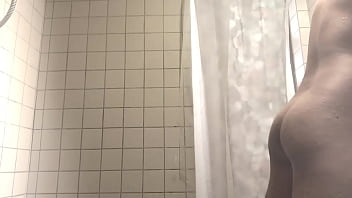Preview 3 of Sunyy Pea - Douching in the shower and tried to stop water from coming out with a butt plug