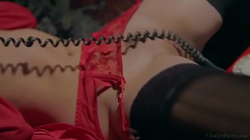 Preview 2 of Domican Sex Virgen Videos - TheLifeErotic - Teen Mira V masturbating with curly phone cable