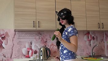 Preview 1 of Bf Blu Porn - The girl ate a little cucumber and this cucumber fucked an appetizing pussy to a delicious orgasm.