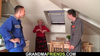 Preview 2 of Tit Iran - Two workers screw busty blonde
