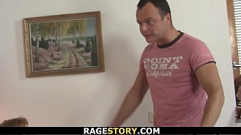 Preview 2 of Polish Brother Sister - Angry man roughly fucks his petite girlfriend