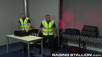 Preview 1 of I Am Felling Horor - Two Fetish Baggage Claimers Find Toys In Suitcase &amp_ USE THEM!