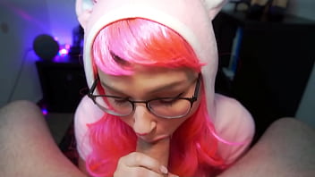 Preview 4 of Hd Latin Baby - Petite Cosplay Step-Sister give Aheago Blowjob and let him cum in Mouth