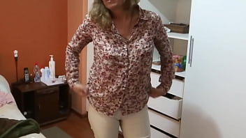 Preview 4 of Girl Discharge Sex Video - It turns me on to get home and have my stepson masturbate while watching me undress