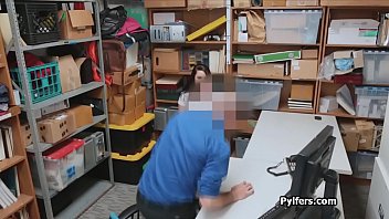 Preview 1 of Wewexxxxx - Curvy raven haired pilfer fucked by guard