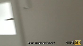 Preview 2 of Chubby Deepthroat Puke - HUNT4K. Sensual belleza con medias largas bajo mi control