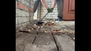 Preview 1 of Jav List - Builder jerks off hot dick after work! Big load of cum!