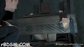 Preview 4 of Natnal Xxx - Bounded slave angel is getting a lusty pussy castigation