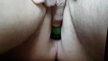 Preview 2 of Anjelica New Year Sex Party - Playing with cucumber in my anal