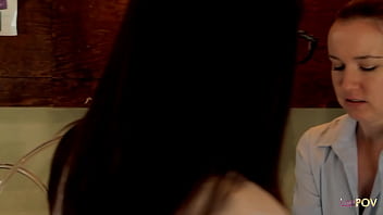 Preview 1 of Huge Ass Babe Rides Big Dick - The chemist is distracted by her lesbian redhead coworker so they make out and beg for anal fingering