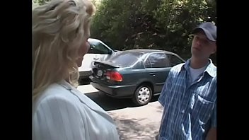 Preview 1 of Vfxxx Pakistan - Blond MILF Samantha Taylor neatly shaved cunt is fucked on a lawn chair by a stud