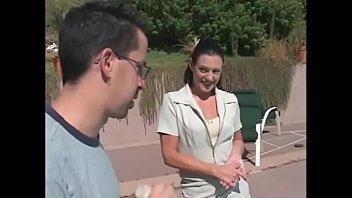 Preview 1 of 10years 14yers - Milf Jessica Cummins is on her knees sucking a cock and playing with his balls