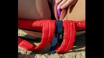 Preview 2 of 2018 Sunny Irons Xxx - Busty big pussy vibrating orgasm at the beach watching porn