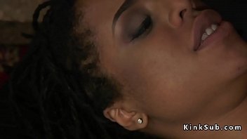 Preview 3 of Lactate Tit Sucking Xxx - Ebony lesbian spanked and whipped in bdsm