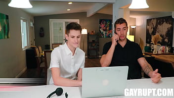 Preview 1 of Baby Long Hard - Work-From-Home Training: Carter Woods and Trevor Harris&#039_s Pantsless Adventure