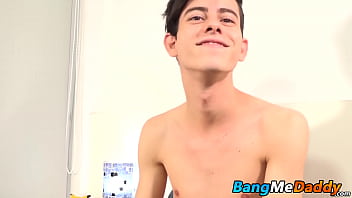 Preview 2 of Dobol Jsnts One Ladish Pron - Young sweet twinkie enjoys getting his mouth and ass stuffed