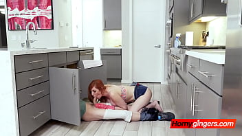 Preview 3 of Www Red Wap Hindi Hd Blackland - Horny redhead teen pleases her stepbro as she is cooking