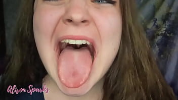 Preview 1 of Sister And Brother Jd Xxxx - ️Alison&#039_s mouth exploration and spit fetish️Out on my ManyVids and Coming on soon!below!