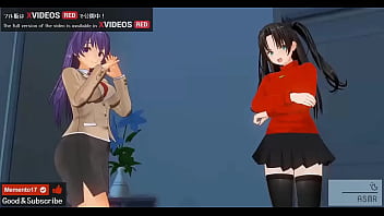 Preview 1 of Wam Scene With Hot Bride - 無修正エロアニメ　遠坂凛と間桐桜の3人エッチ