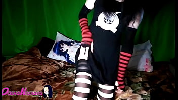 Preview 4 of Futanari Nasty - DashaNoihara #10 - Watch me tease and jerk off in black dress and stripe tights