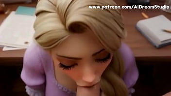 Preview 3 of Manisha Koirala Xx Video Indian - Redhead gives a blowjob under the desk - AI Rapunzel