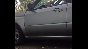 Preview 1 of Anser Phone - /mature cruising in car in bra /panties flashing  a guy filming -  aka &ldquo_adamlongrod &ldquo_