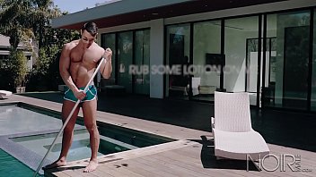 Preview 1 of Wwwsexvidio - NoirMale Big Dick Black Hunk Homeowner Fucks Poolboy Seth Santoro