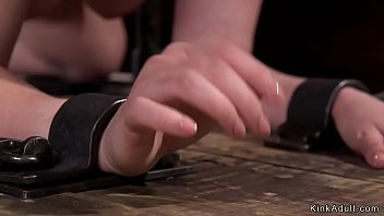Preview 3 of Tow Family Fuck - Busty hairy slave tormented in device