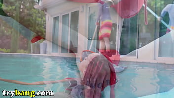 Preview 1 of Hd Xxx1080 - TRYBANG.COM - Julie Kay Seduces The Pool Boy Tyler Steel With Her Amazing Body