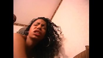 Preview 4 of Mom Main Sex Boy - Lusty ebony with natural boobs Mika Brown gets nailed by a black dude on the sofa