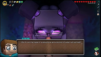 Preview 4 of Xxxb Hd Bf - HornyCraft [ Parody Hentai game PornPlay ] Ep.40 Nerdy girl deepthroat in the forest !
