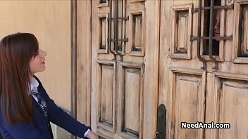 Preview 1 of Av Father Daughter - Shy coed in skirt gets rimmed