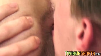 Preview 3 of Mollu Videox - Trimmed twink receives bareback pounding from a young man