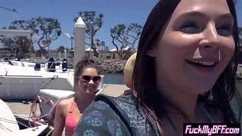 Preview 1 of Blondebl Pov - Big ass teens got fucked in a outdor sex at a boat