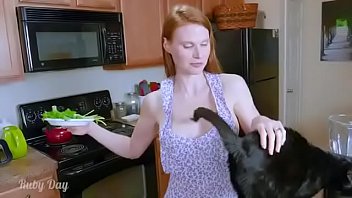 Preview 2 of Busty Loads - milf cooking naked