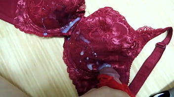 Preview 4 of Awesome Compilation - Cumming on My Sisers 32F Red Bra
