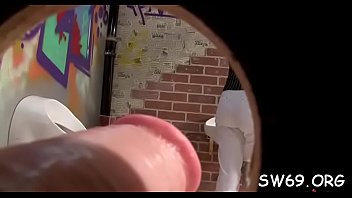 Preview 1 of Atk Hairy Girl Toy - Sexy hottie sucks fake dick at gloryhole and gets all slimy