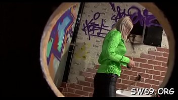 Preview 1 of Jodi West Stef Mom - Curvy slut&#039_s big melons slimed at gloryhole sucking fake dick